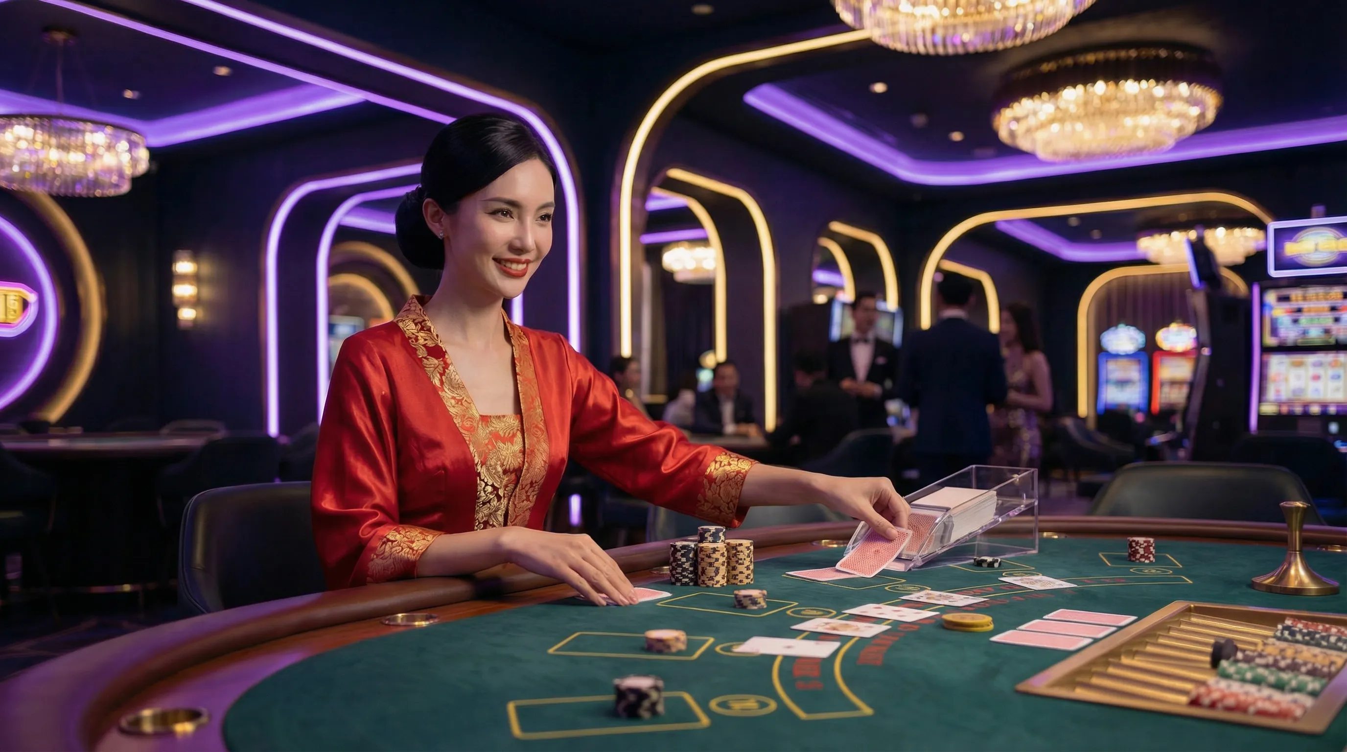 Mesa de bacará soccerbet com dealer profissional